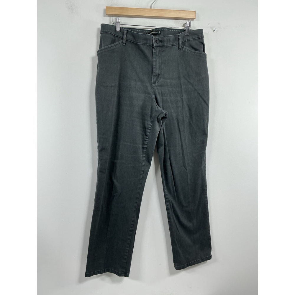 Womans Excellent Condition Lee Relaxed Fit Chino Pants 14S Gray 0102/L-2